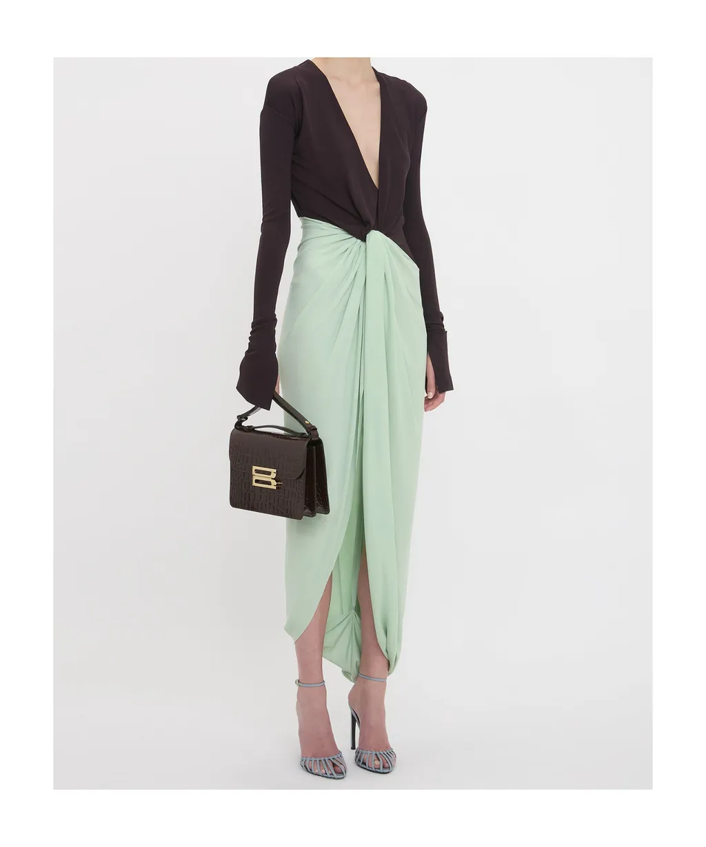Long-Sleeved Knot Dress