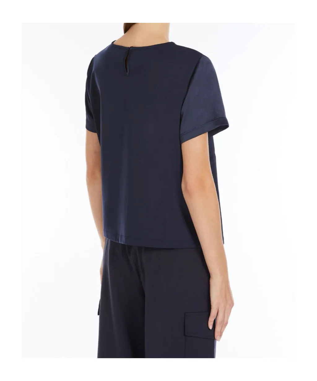 Satin And Jersey T-Shirt