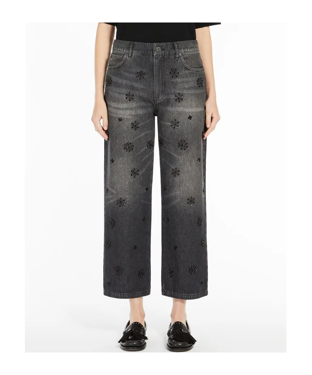 Sequinned Denim Jeans