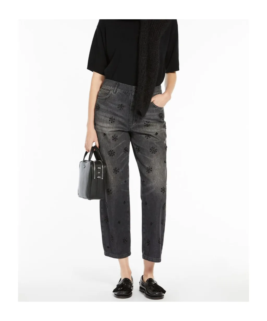 Sequinned Denim Jeans