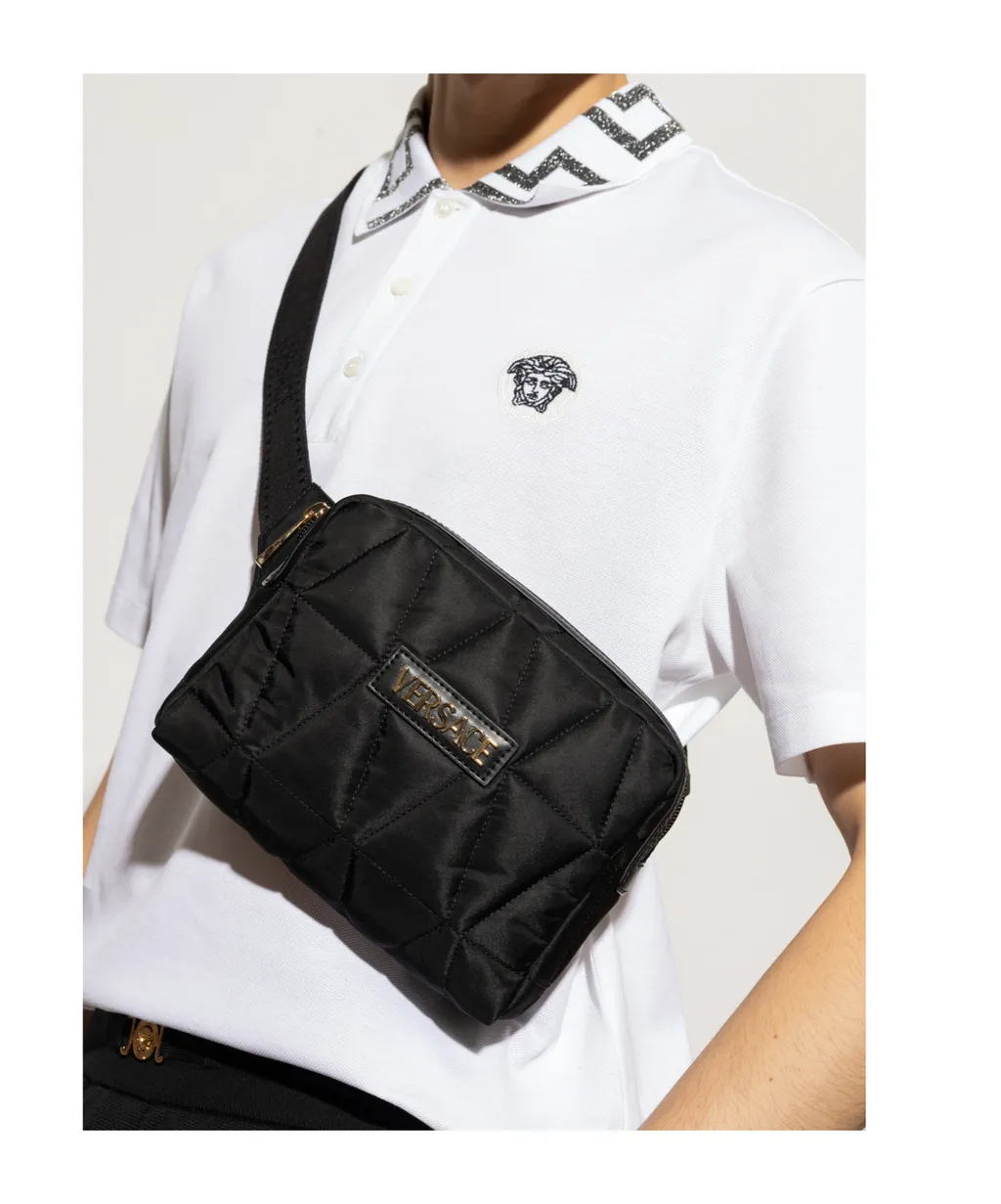Versace Logo Plaque Zipped Belt Bag
