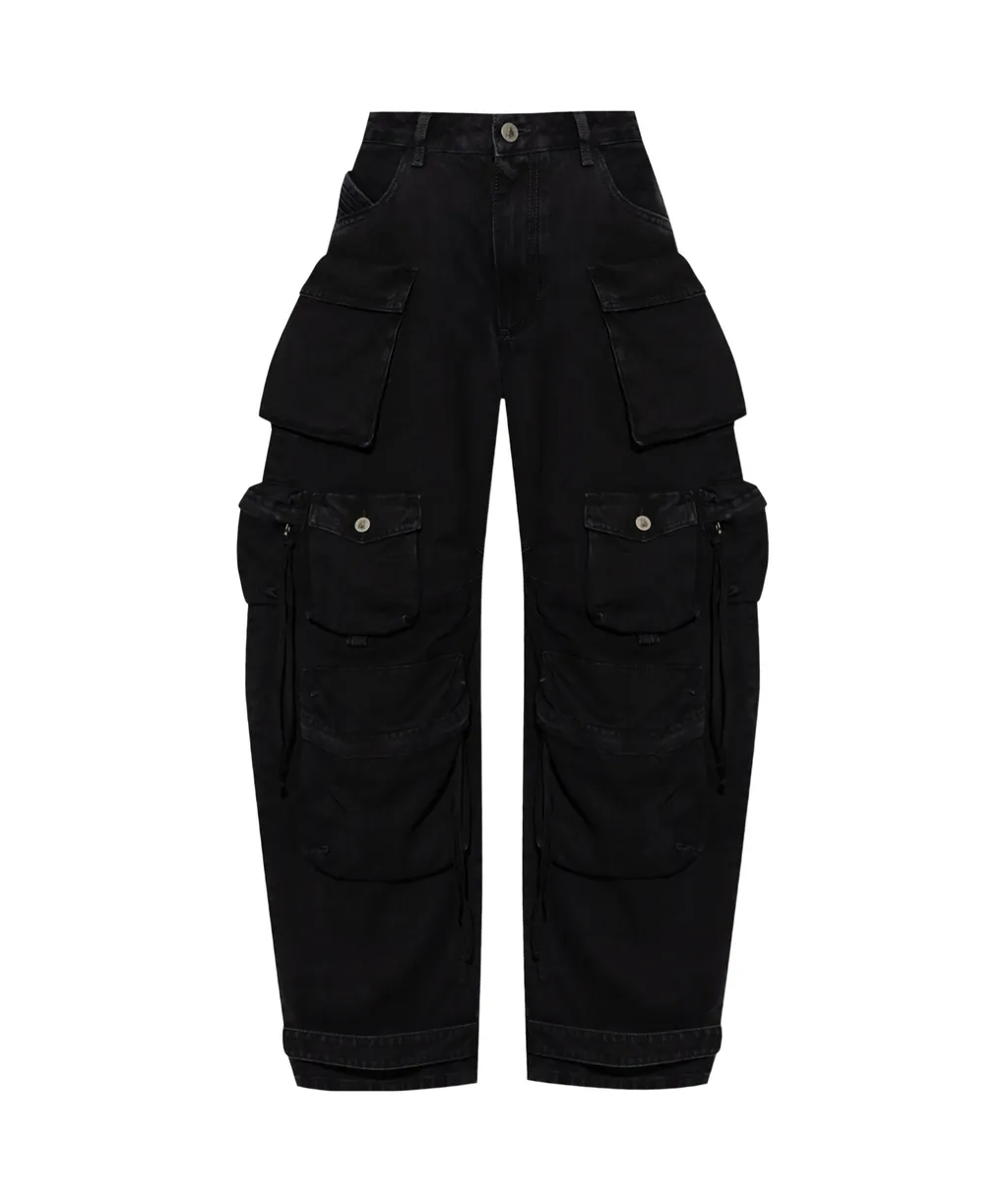 The Attico Logo Patch Cargo Jeans
