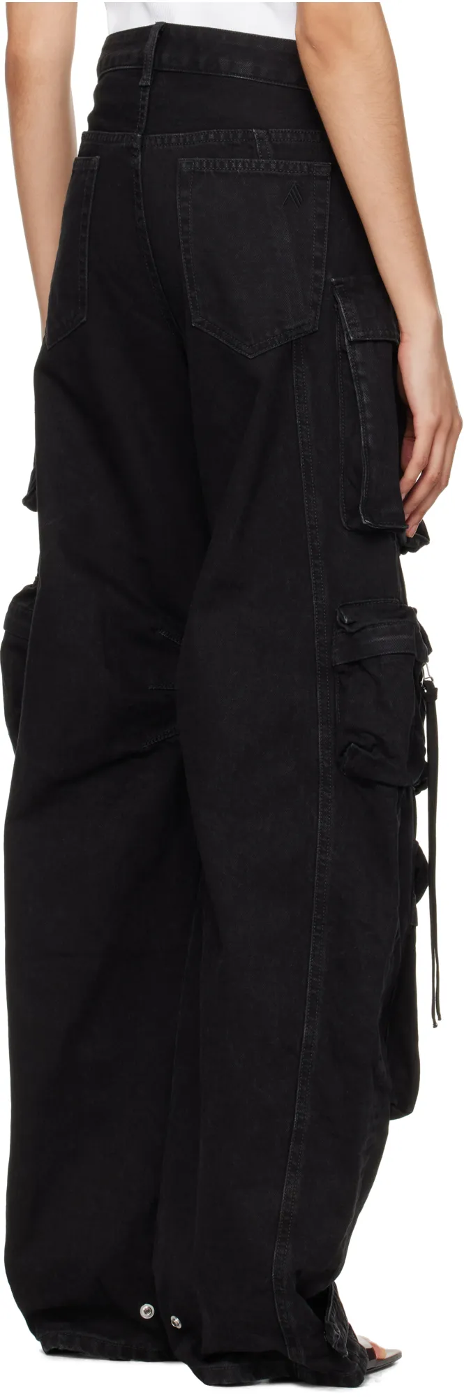 The Attico Logo Patch Cargo Jeans
