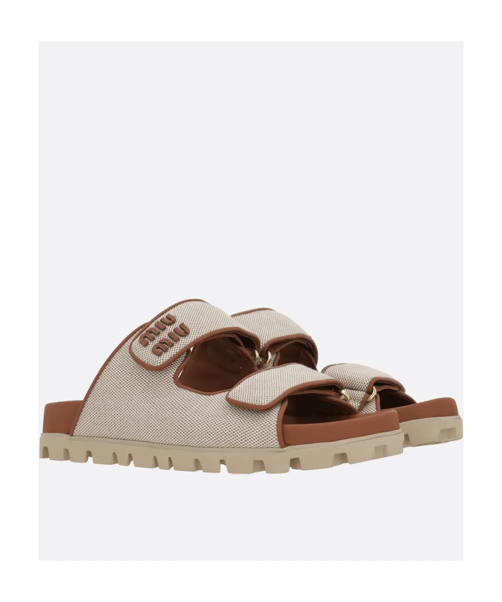 Miu Miu Two-Toned Slip-On Sandals