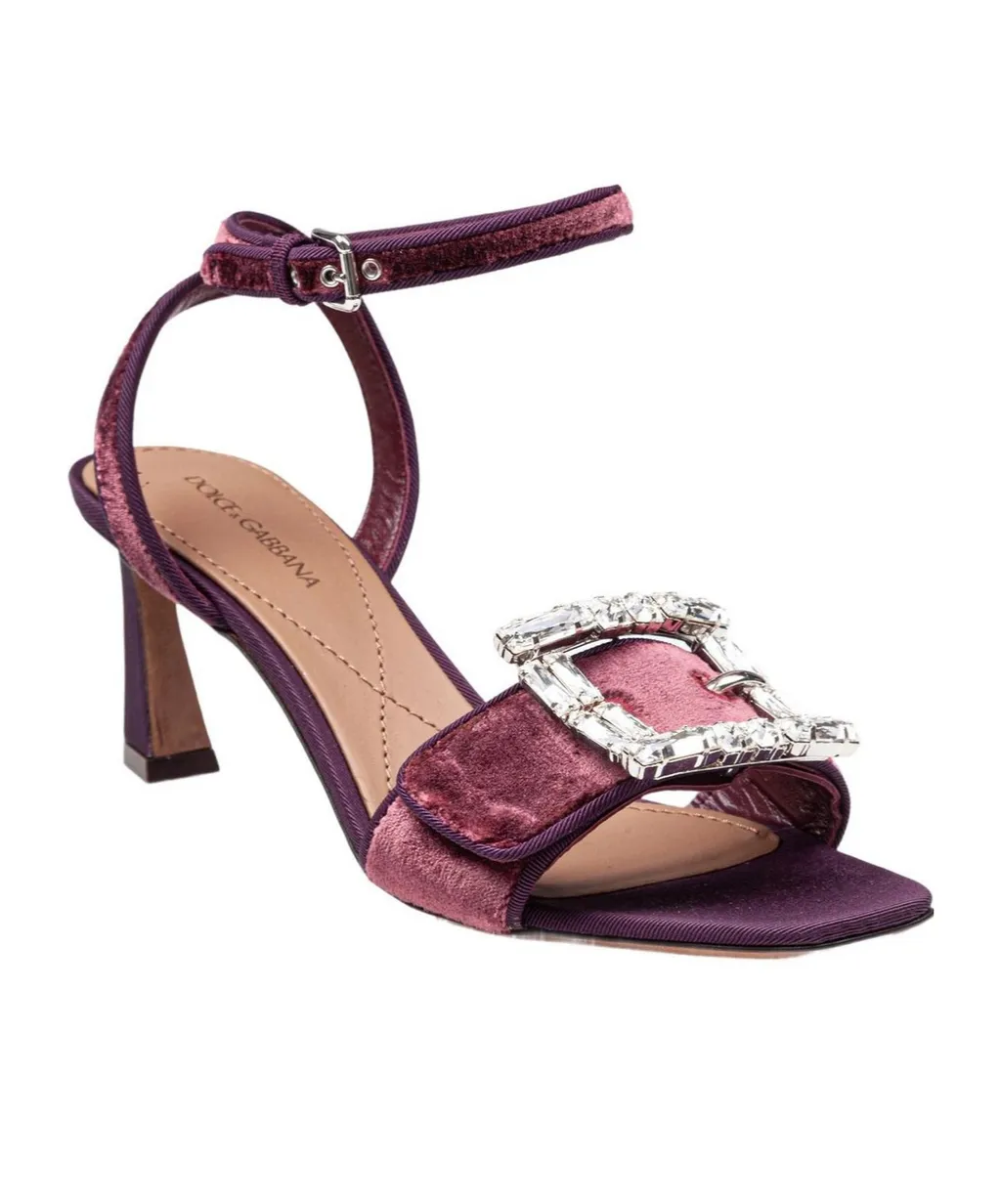 Dolce & Gabbana Embellished Velvet Sandals