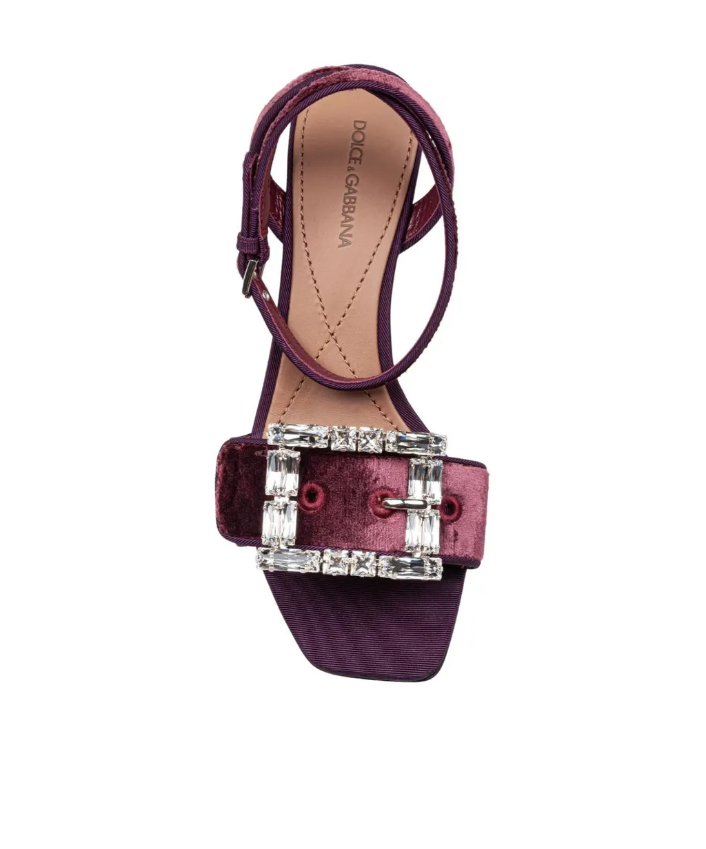 Dolce & Gabbana Embellished Velvet Sandals