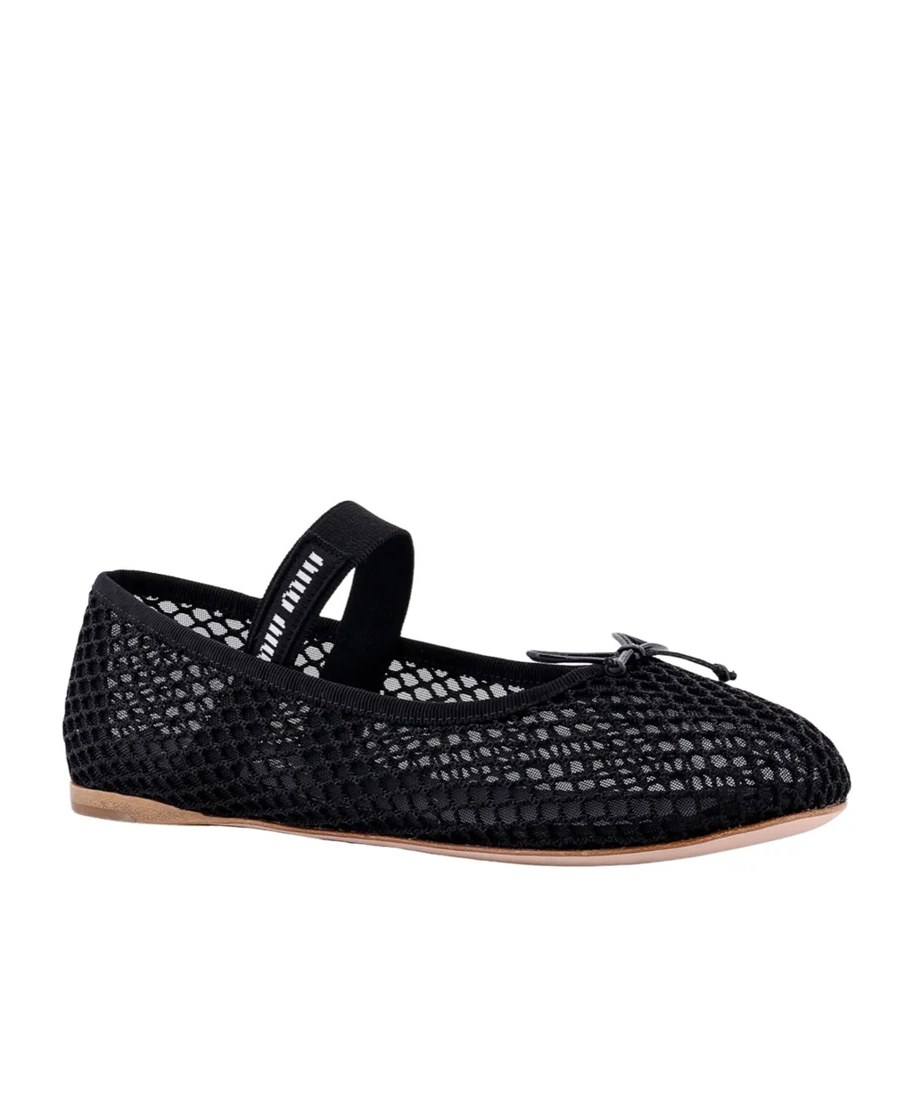 Miu Miu Mesh-Designed Round-Toe Ballet Flats