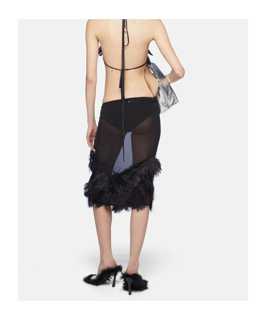 The Attico Embroidered Midi Skirt
