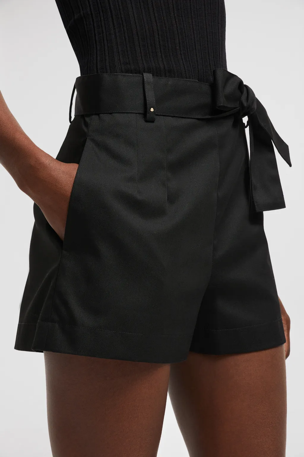 Moncler Pleat Detailed Belted Shorts