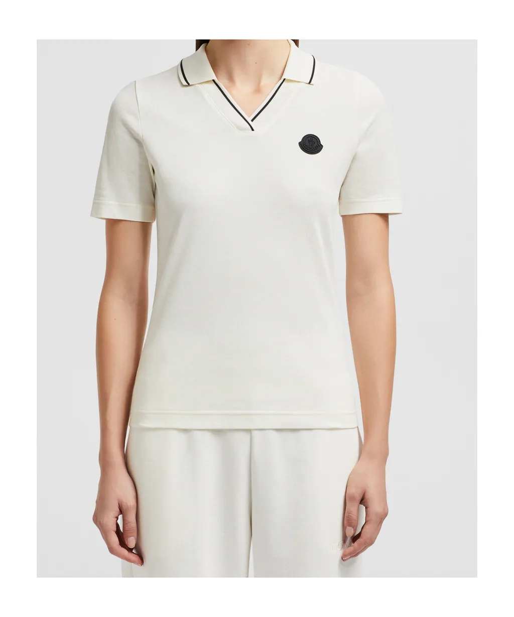 Moncler Logo Patch Piquet Polo Shirt