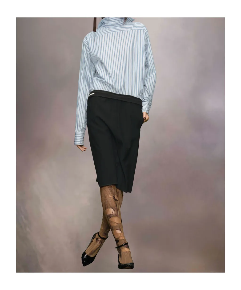 Reversed Stripe Shirtdress