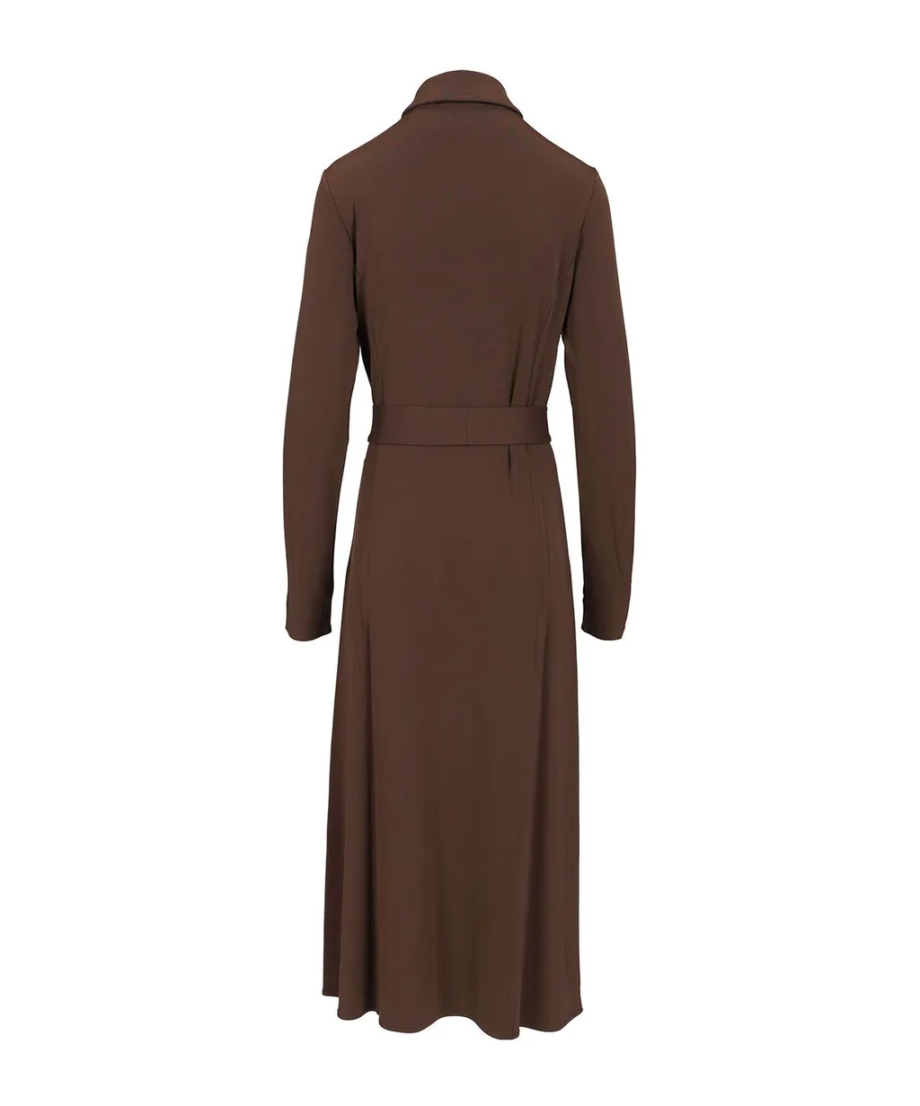 Max Mara Tortona Button Detailed Belted Shirt Dress