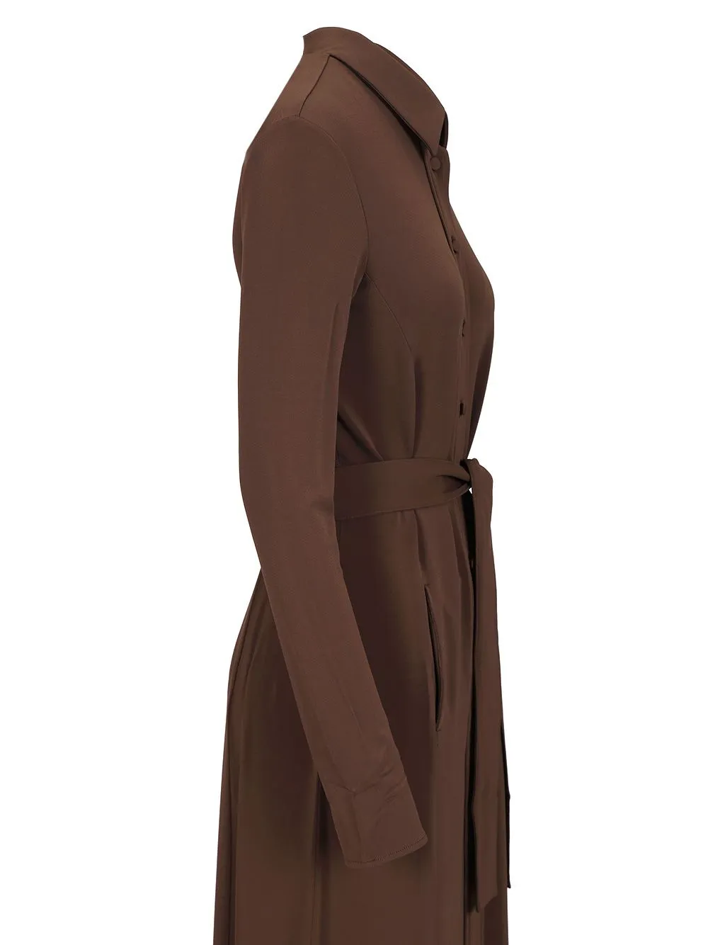 Max Mara Tortona Button Detailed Belted Shirt Dress