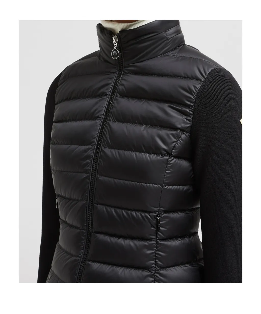 Moncler Logo Patch Padded Zip-Up Cardigan