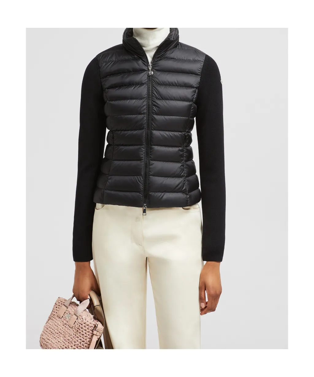 Moncler Logo Patch Padded Zip-Up Cardigan