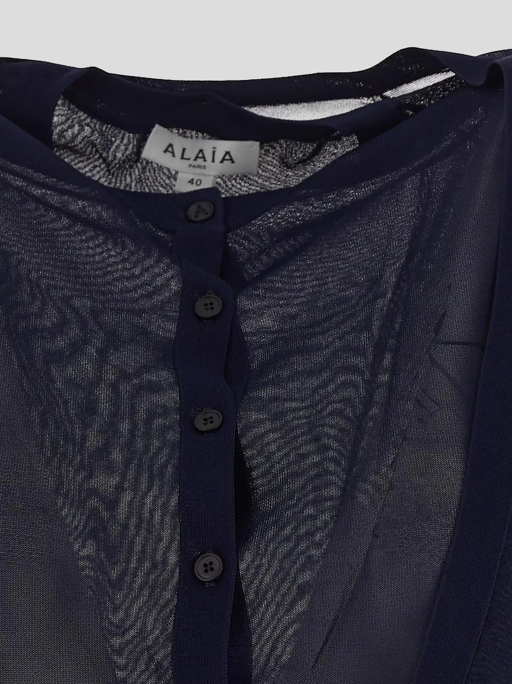 AlaÏA Semi-Sheer Crewneck Cardigan