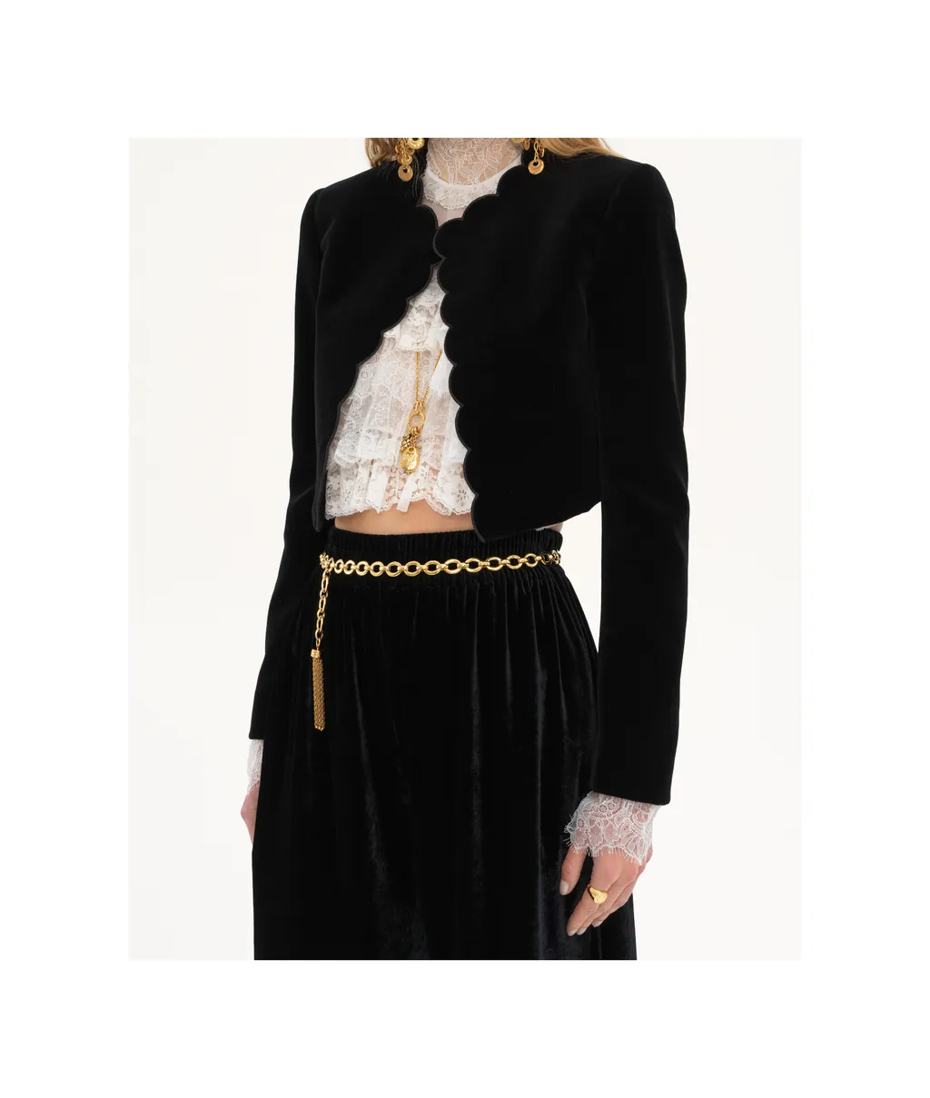 Chloé Velvet Scalloped Spencer Jacket