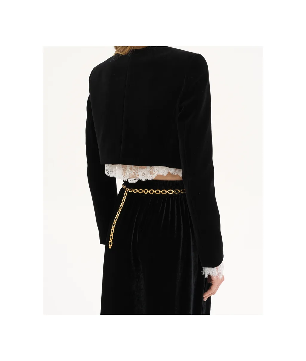 Chloé Velvet Scalloped Spencer Jacket
