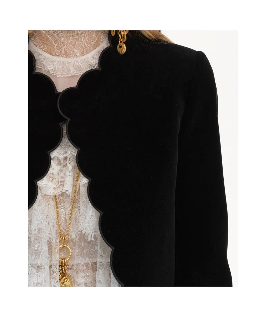 Chloé Velvet Scalloped Spencer Jacket