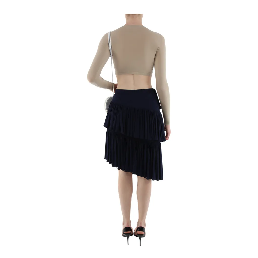 AlaÏA Asymmetrical Jersey Spiral Skirt