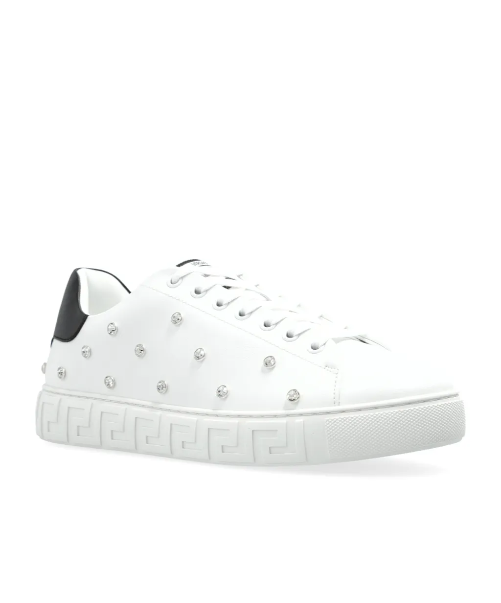 Versace Embellished Lace-Up Sneakers