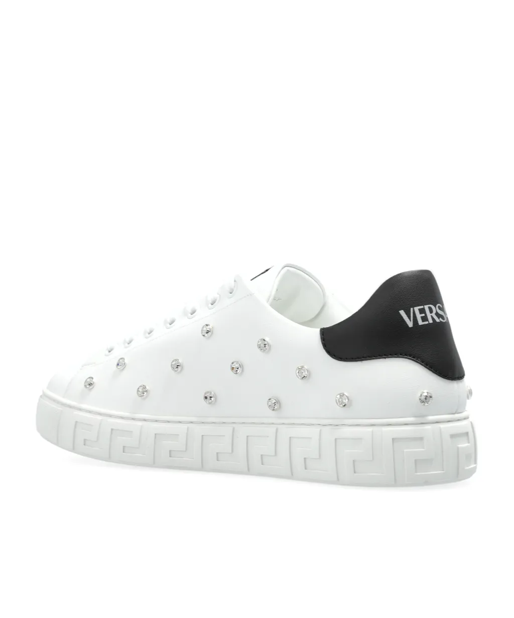 Versace Embellished Lace-Up Sneakers