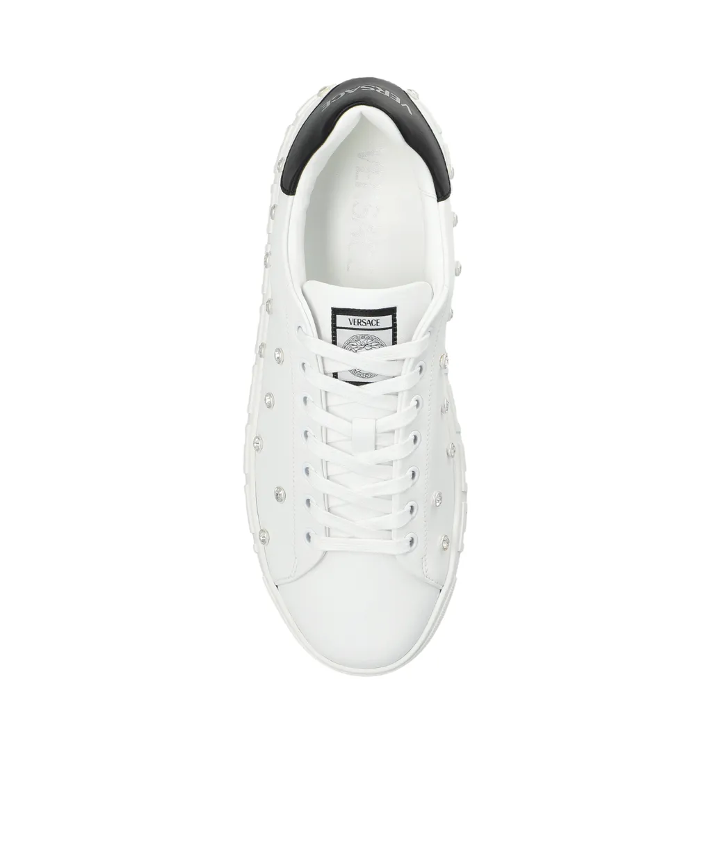 Versace Embellished Lace-Up Sneakers