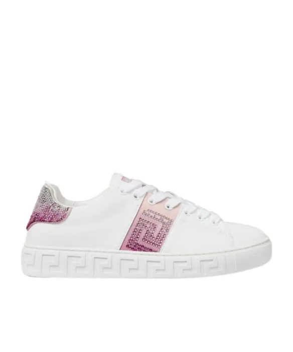Versace Greca-Embellished Lace-Up Sneakers
