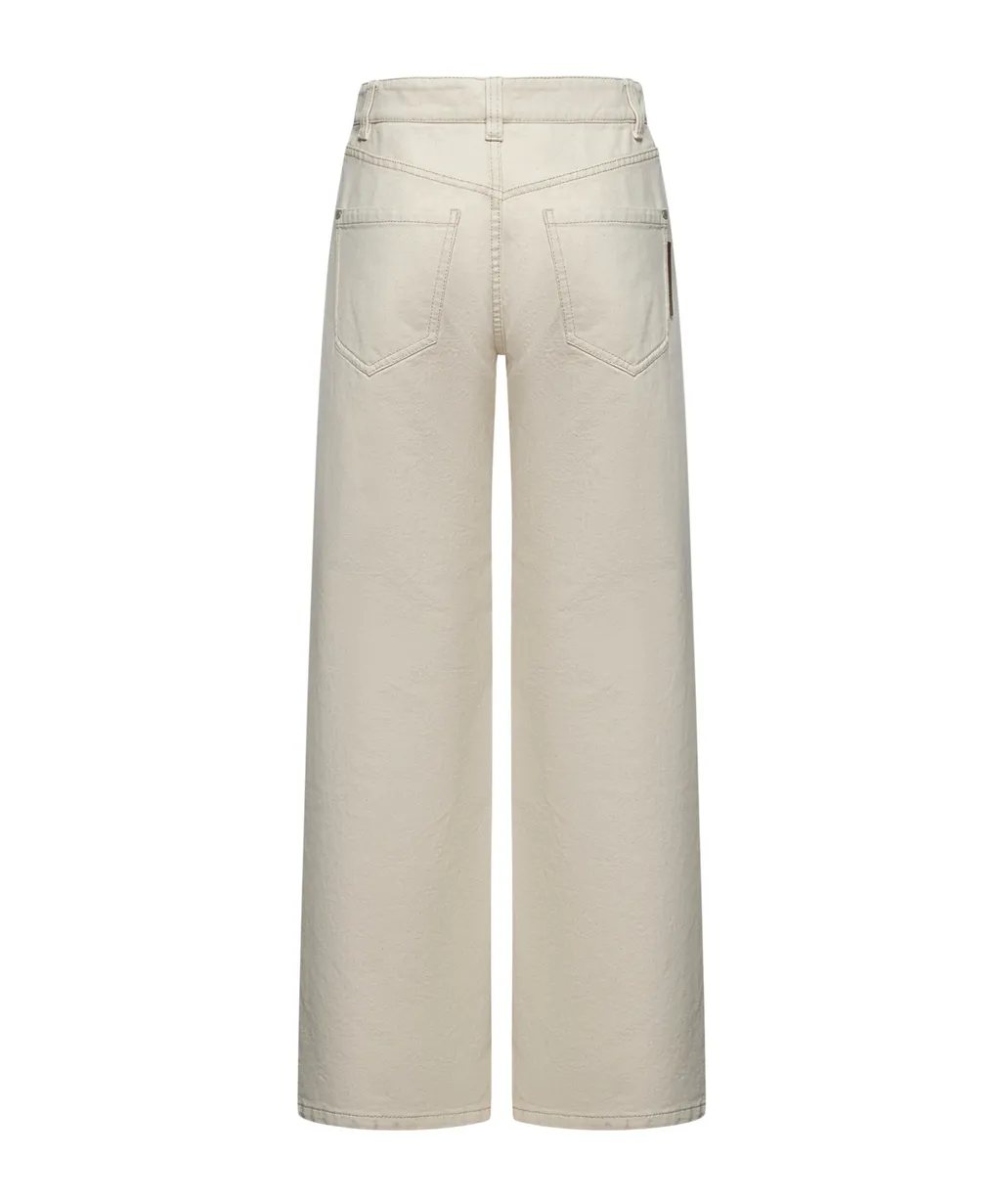 Brunello Cucinelli Logo Patch Straight Leg Jeans