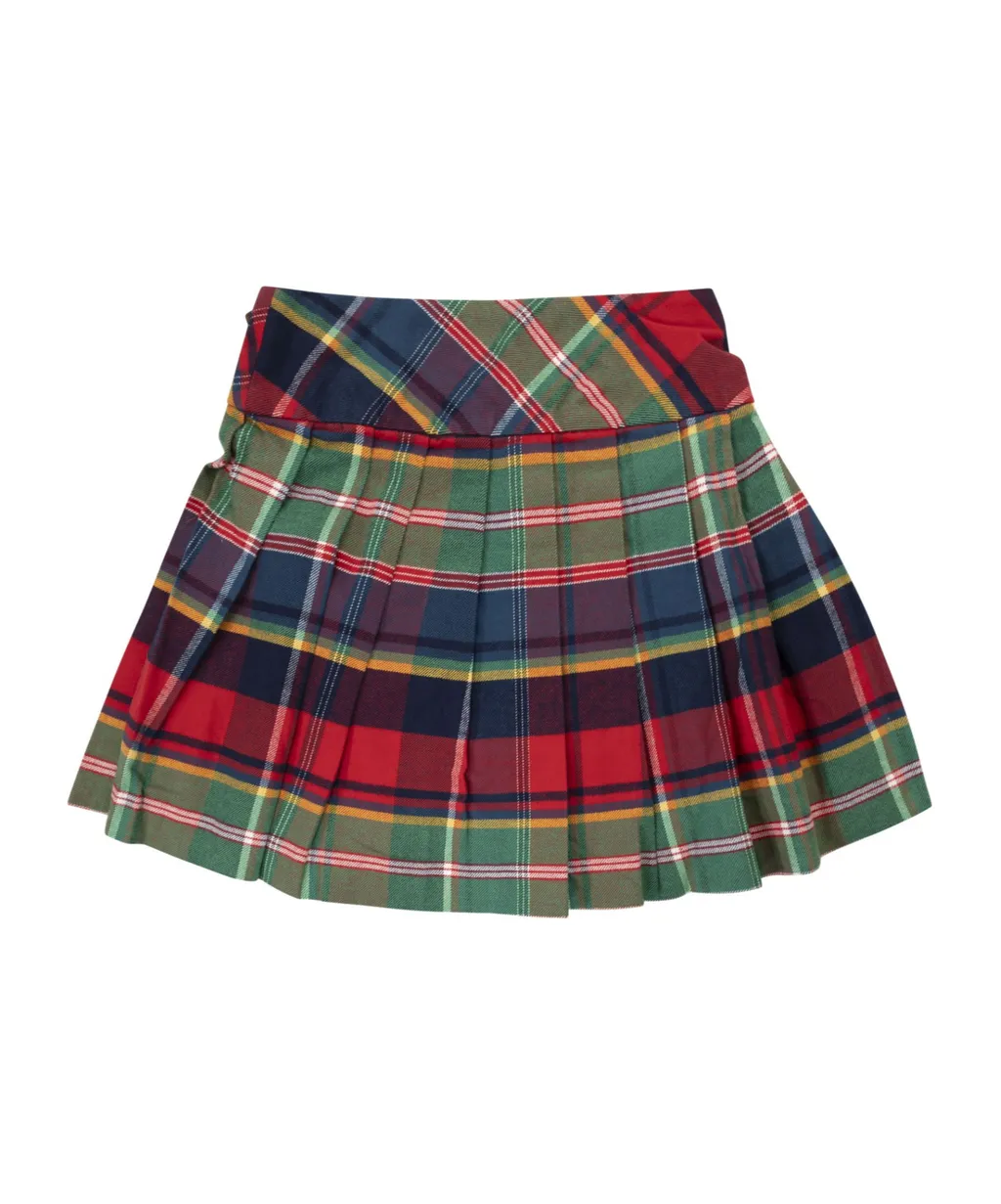 Polo Ralph Lauren Kids Plaid Pleated Twill Wrap Skirt