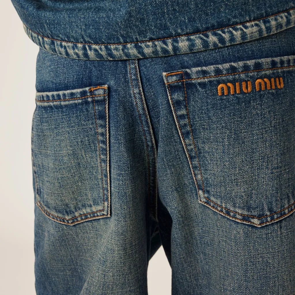 Miu Miu Logo-Embroidered Denim Jeans