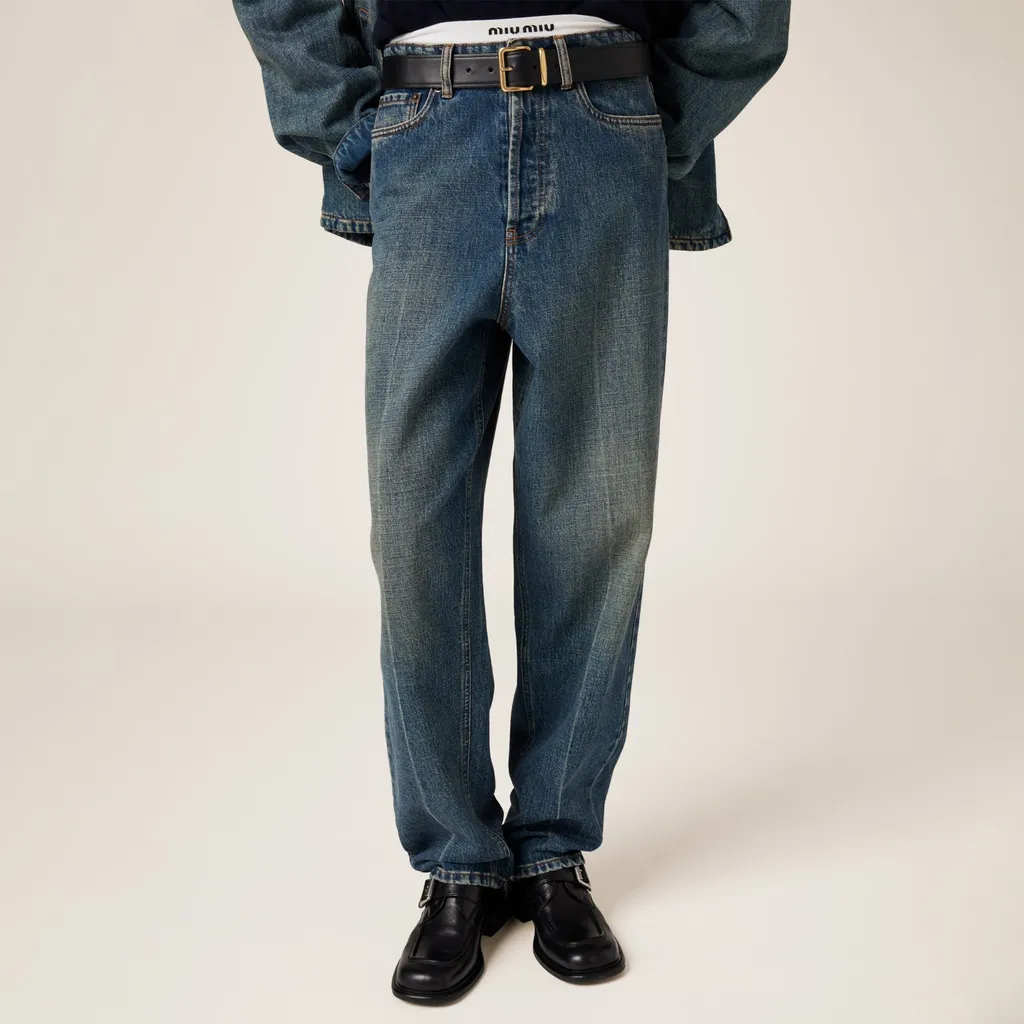 Miu Miu Logo-Embroidered Denim Jeans