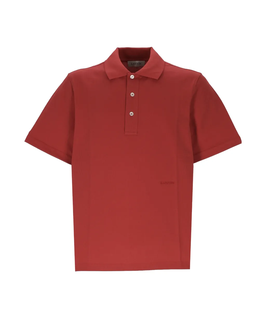 Lanvin Logo Embroidered Short Sleeved Polo Shirt