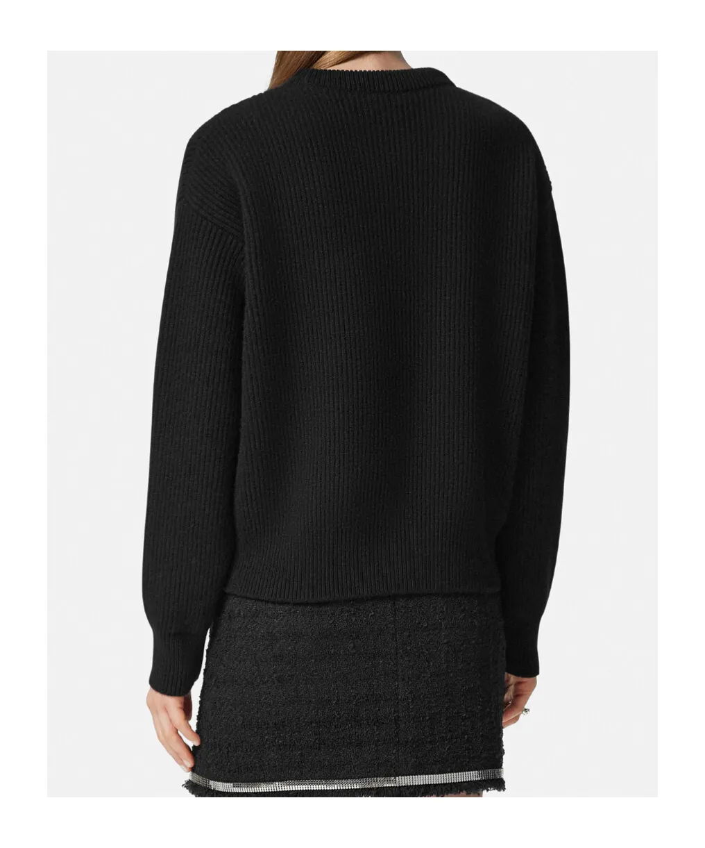 Versace Logo Appliqu Crewneck Jumper