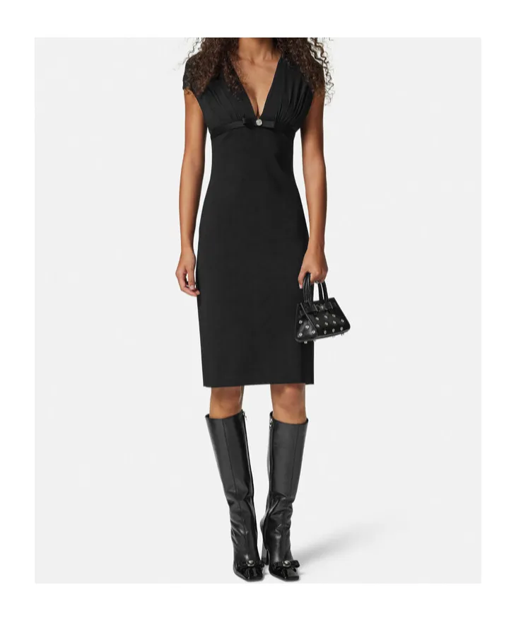 Versace Medusa V-Neck Midi Dress