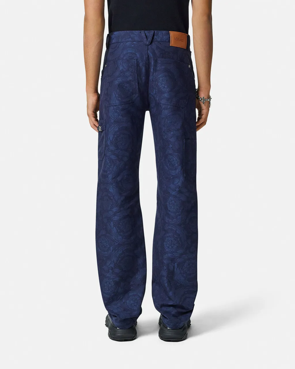 Versace Baroque-Pattern Straight Leg Trousers