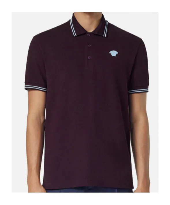 Versace Medusa-Embroidered Short-Sleeved Polo Shirt