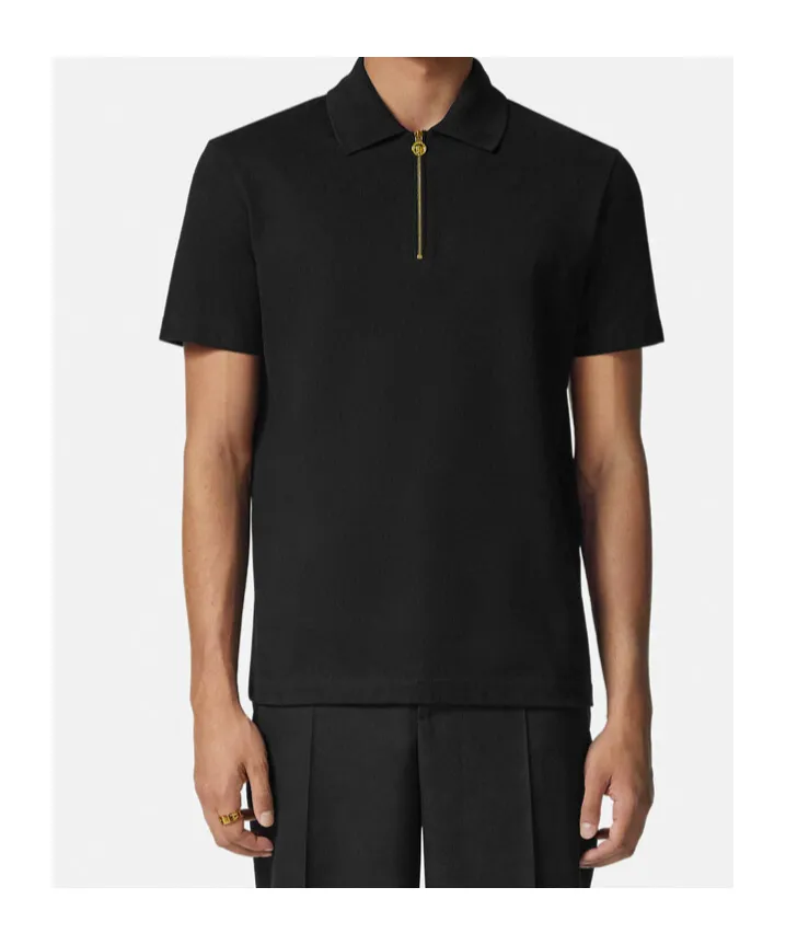 Versace 1/4 Zipped Short-Sleeved Polo Shirt