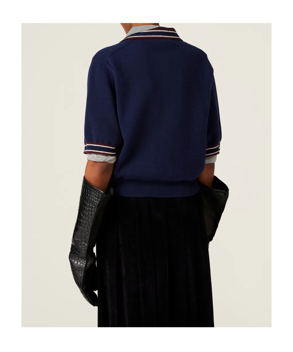 Miu Miu Logo-Patch Short-Sleeved Polo Shirt
