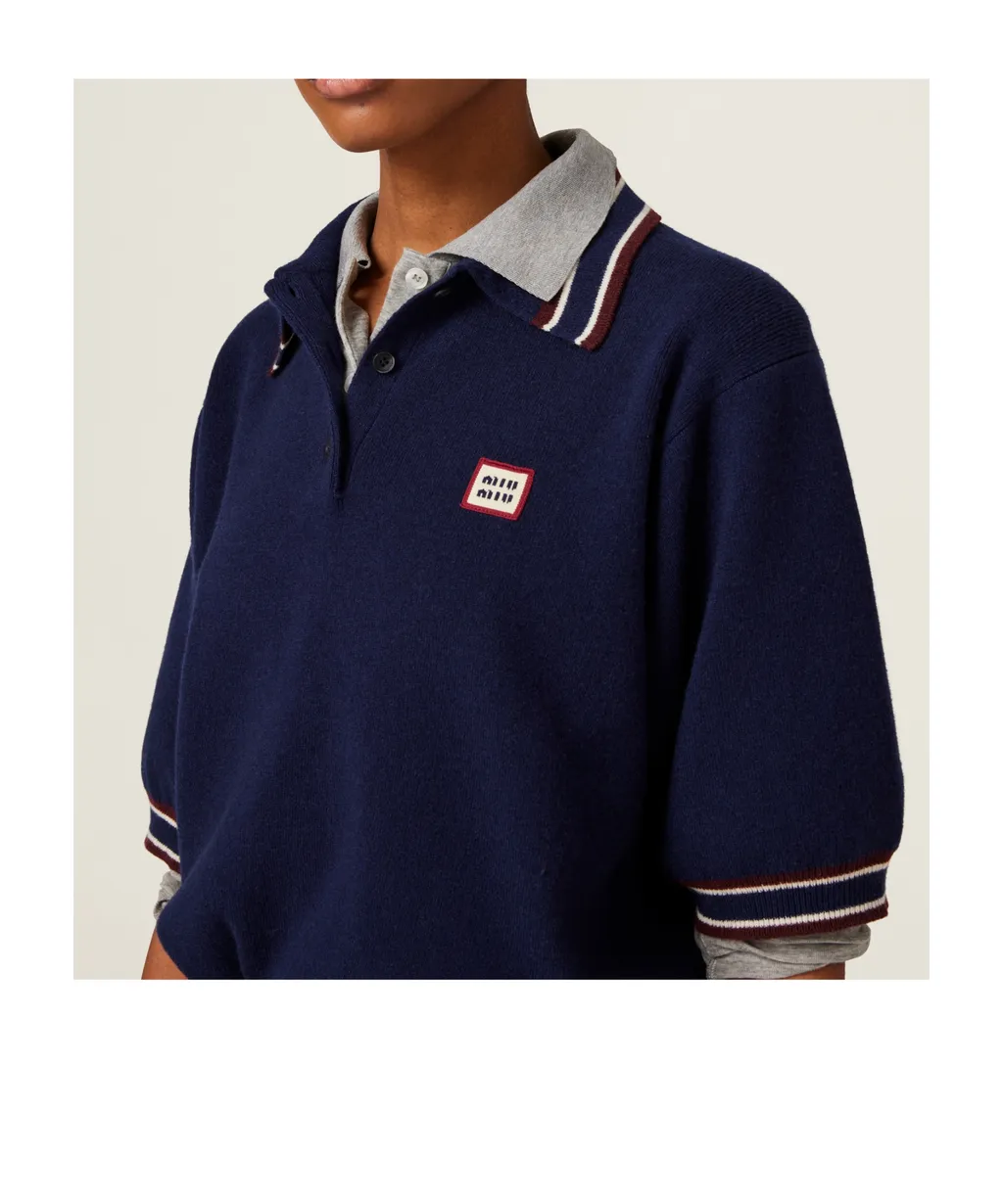 Miu Miu Logo-Patch Short-Sleeved Polo Shirt