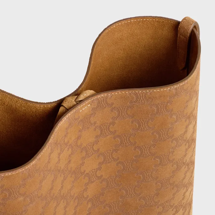 Bucket In Suede Calfskin With Triomphe All Over