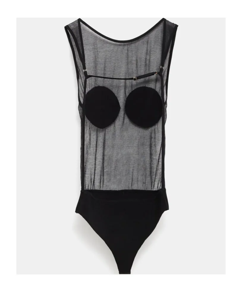 Jacquemus Le Body Platano Sheer Panelled Bodysuit