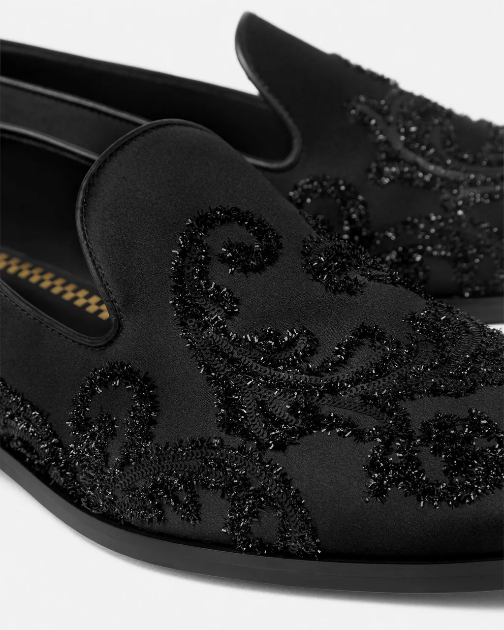 Versace Sequin-Detailed Slip-On Loafers