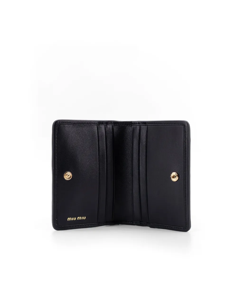 Miu Miu Logo-Lettering Matelassé Cardholder