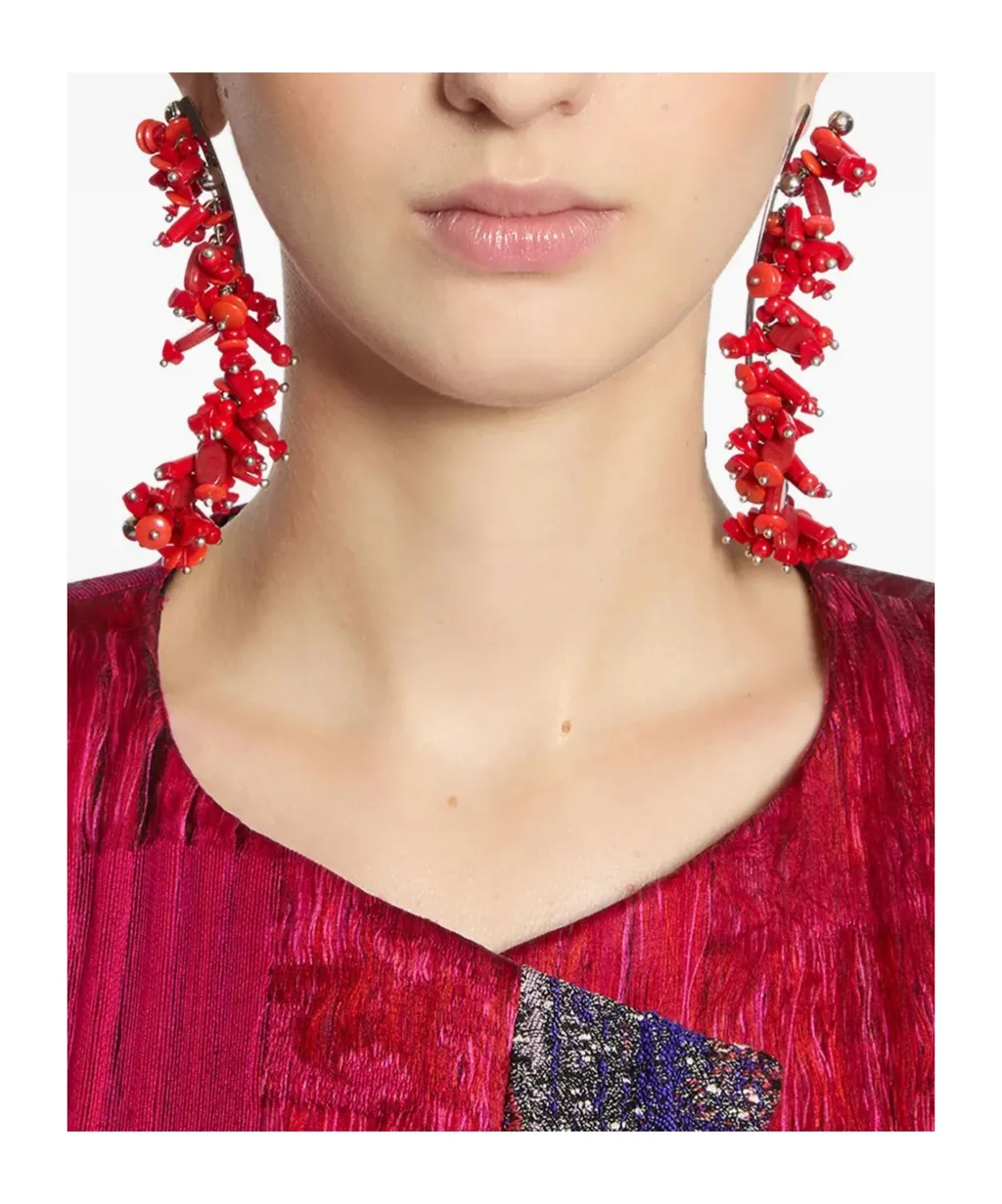 Bead-Embellishment Earrings