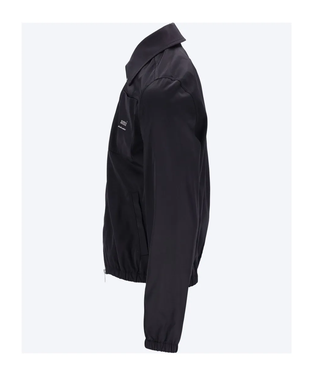 Ami	Paris Logo-Lettering Zip-Up Bomber Jacket