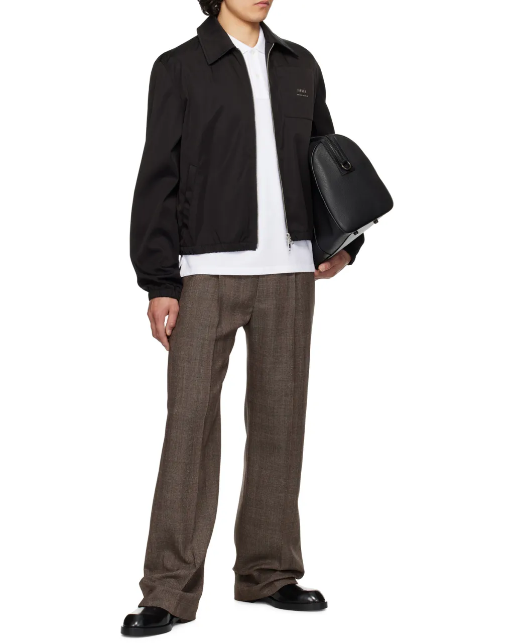 Ami	Paris Logo-Lettering Zip-Up Bomber Jacket
