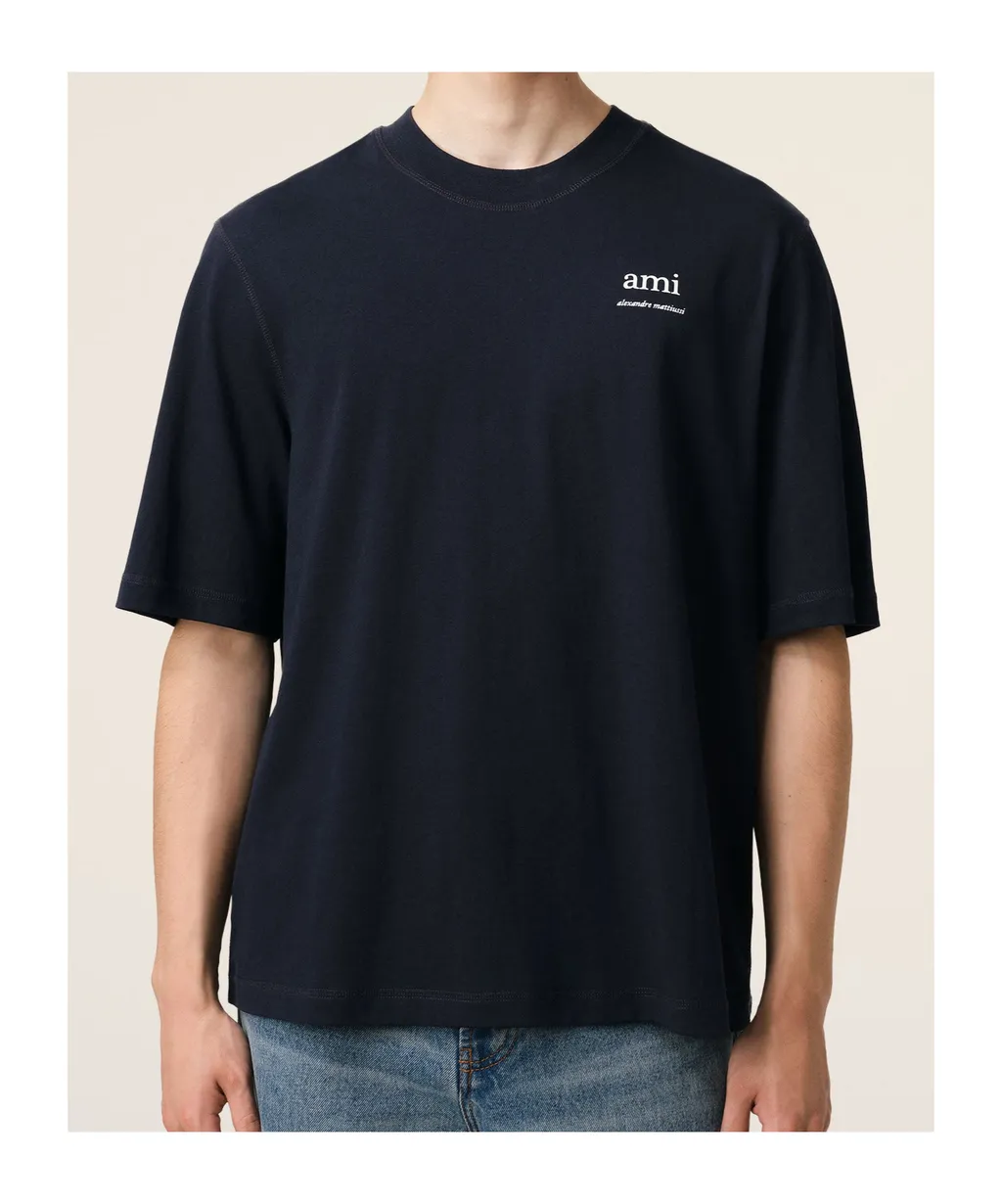 Ami Paris Logo Printed Crewneck T-Shirt