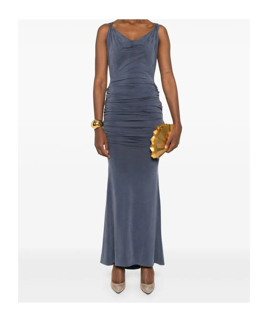 Vivienne Westwood Scoop Neck Ruched Maxi Dress