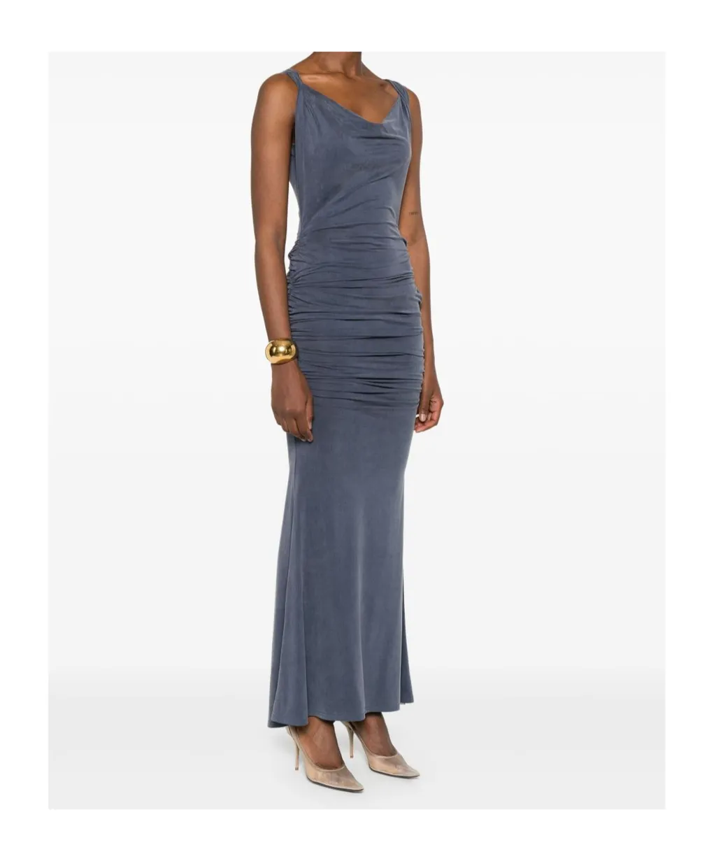 Vivienne Westwood Scoop Neck Ruched Maxi Dress